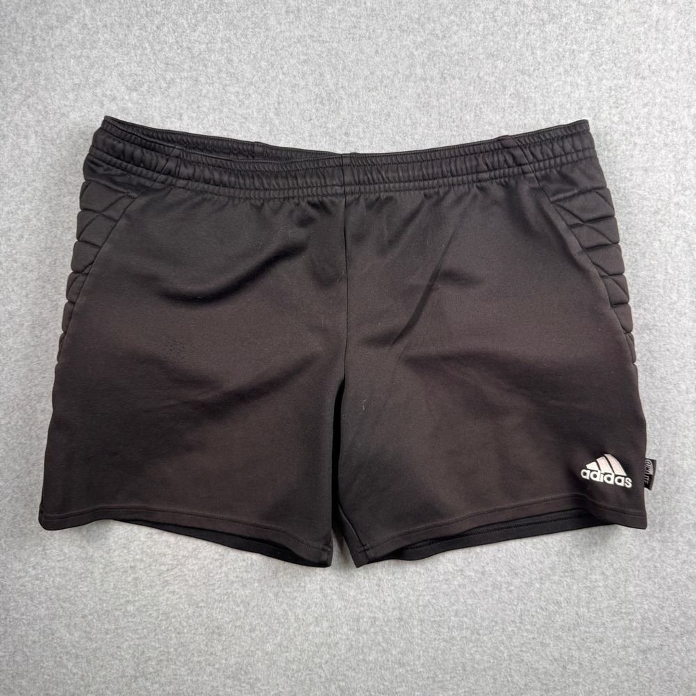 Adidas Goalkeeper Shorts Adult Large Black Padded Sides Quilted Climalite AZB001